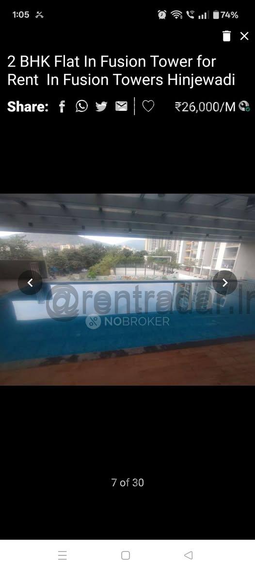 2bhk For Rent at Hinjewadi (fusion Tower)