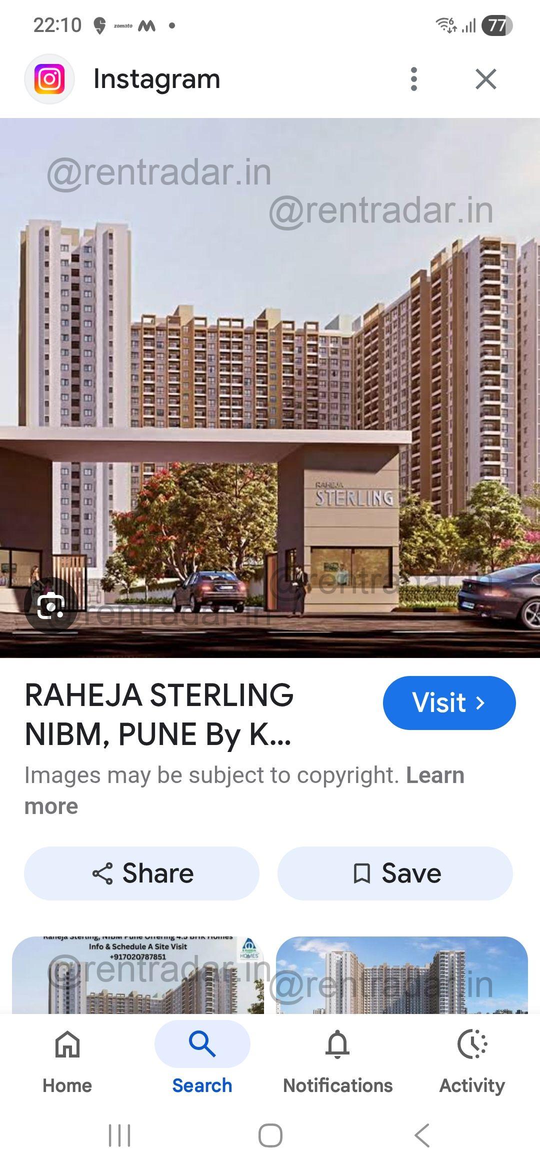 2bhk For Rent at Raheja Sterling