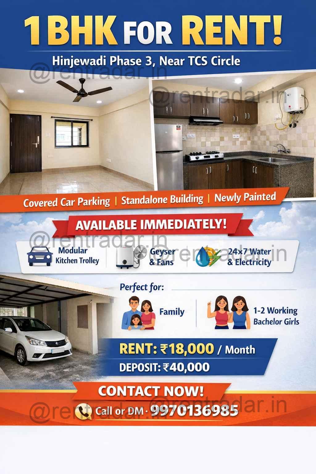 1 Bhk For Rent at Hinjewadi