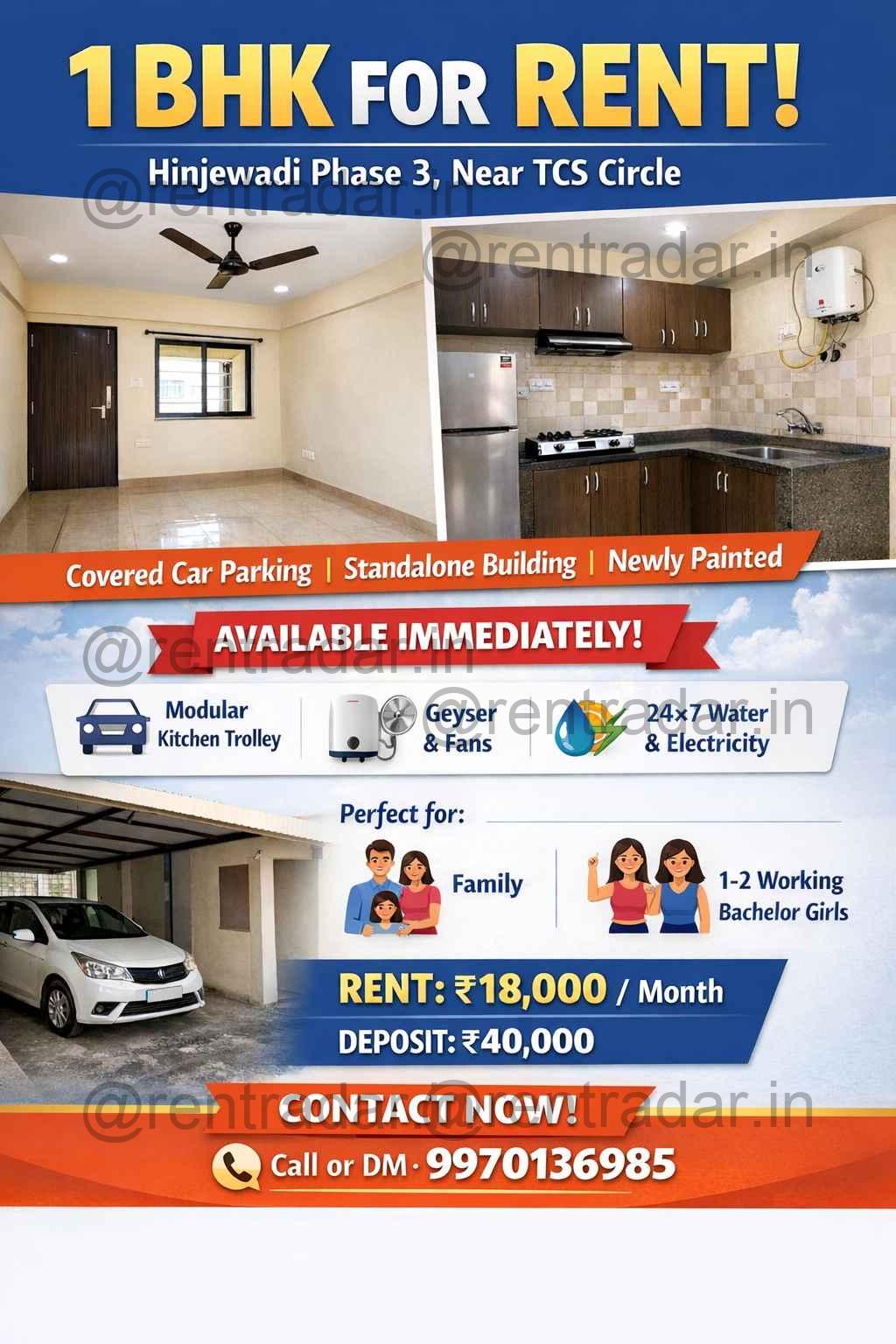 1 Bhk For Rent at Hinjewadi
