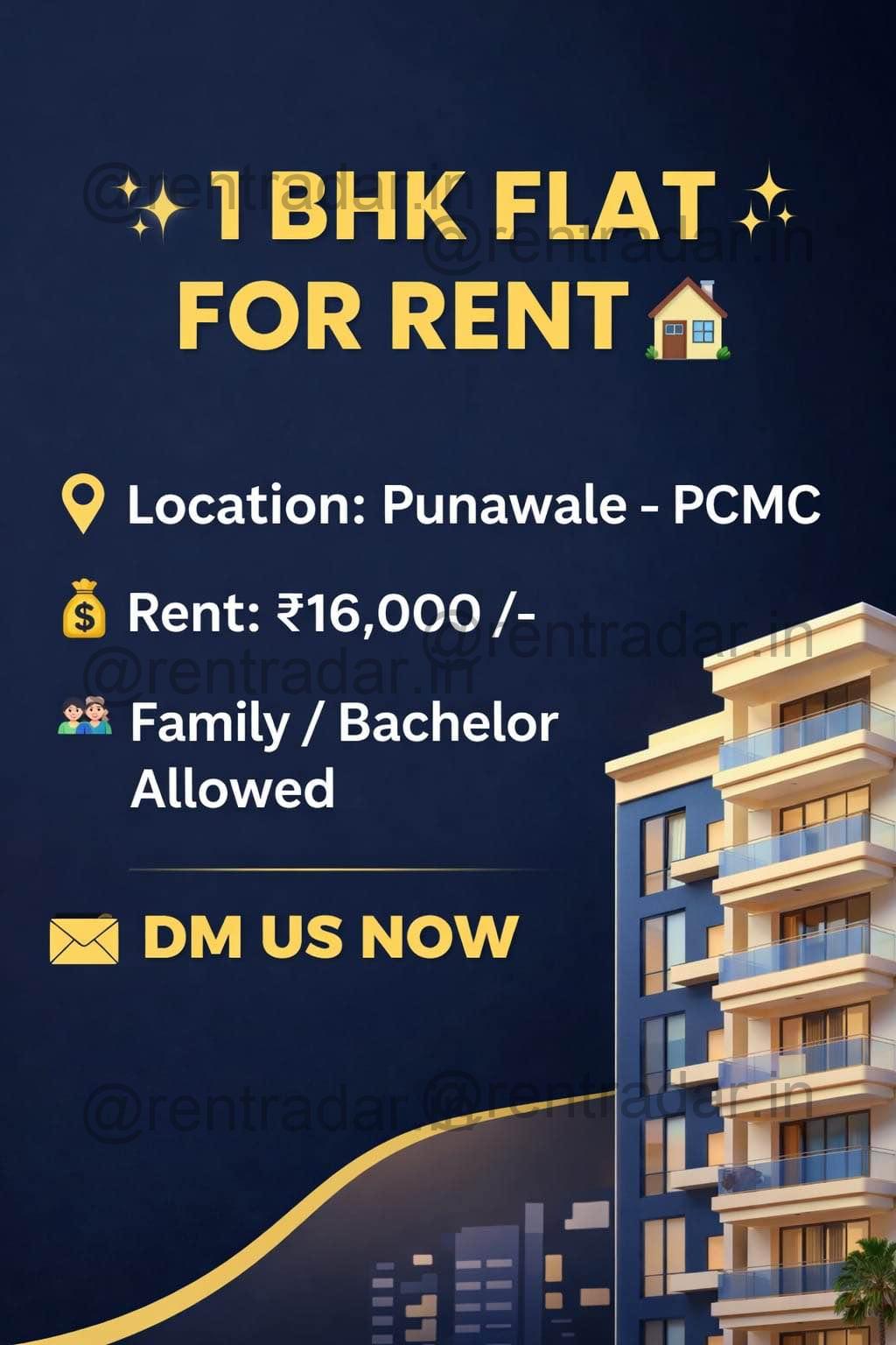 1bhk For Rent at Tathawade (rathi Nova)
