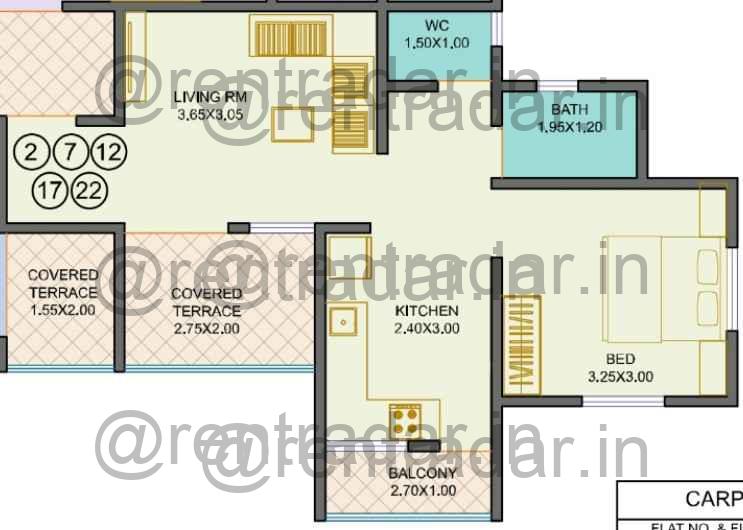1 Bhk For Rent at 507 Sq. Ft.