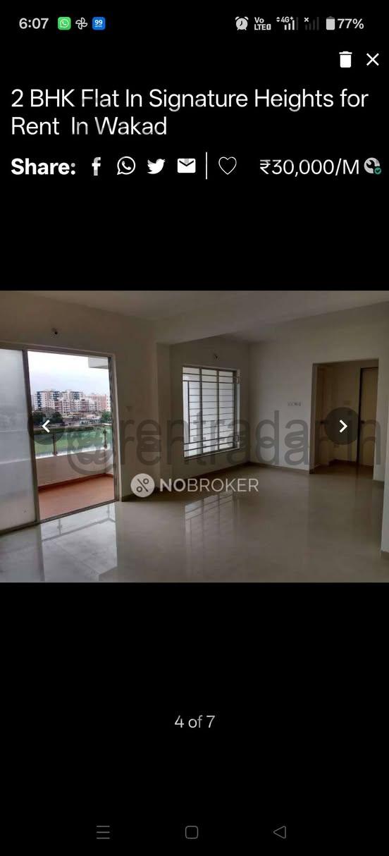 2 Bhk For Rent at Wakad (signature Heights)