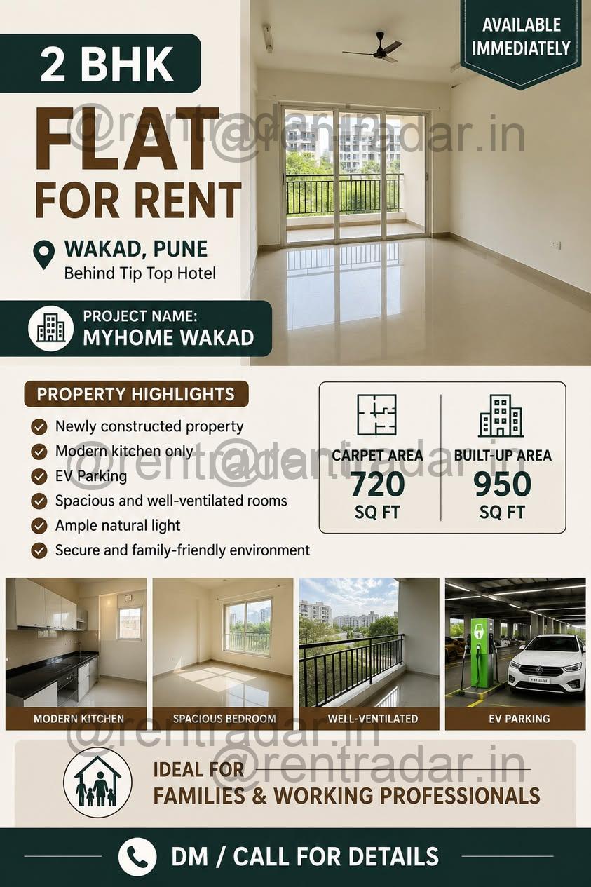 2 Bhk For Rent at Wakad (myhome Wakad)