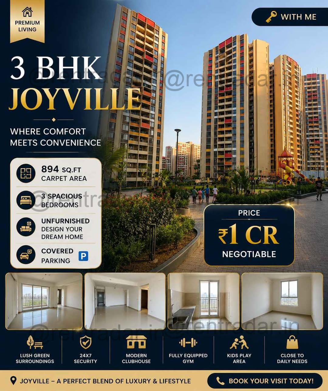 3 Bhk For Rent at Joyville Hadapsar Annex, Shewalewadi