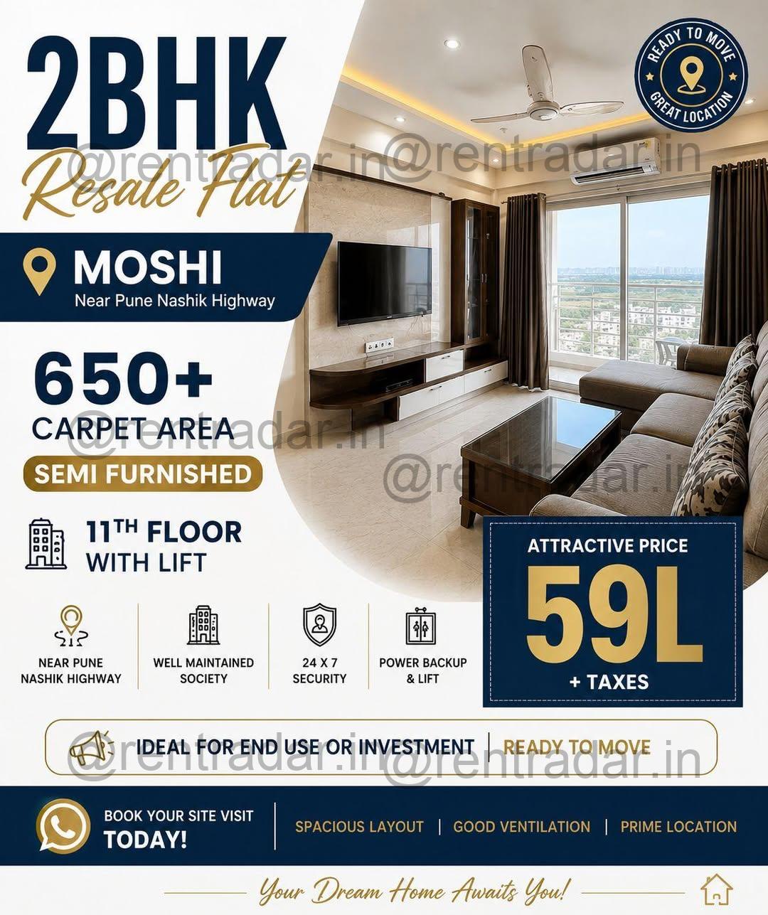 2bhk For Rent at Moshi