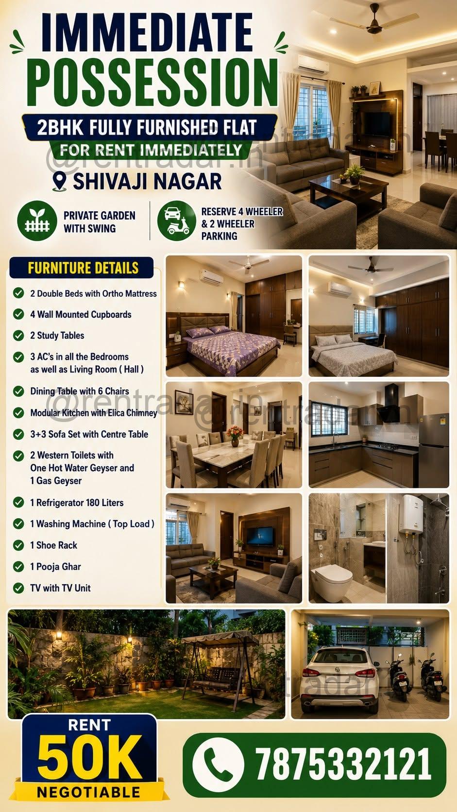 2bhk For Rent at Shivaji Nagar