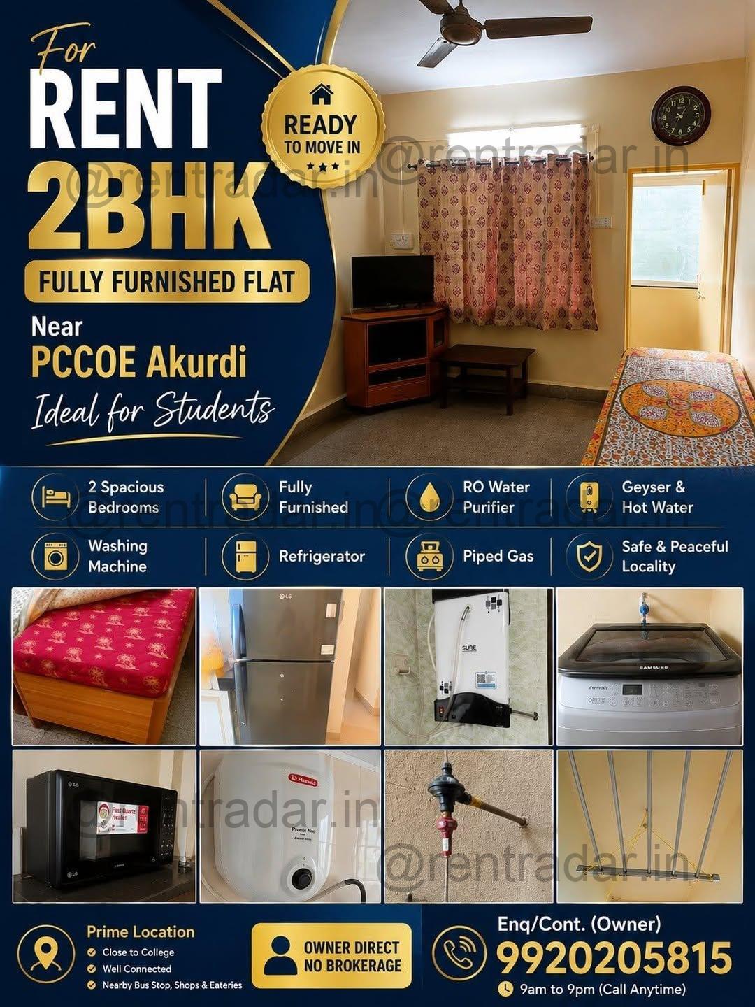2bhk For Rent at Pimpri-chinchwad, MH