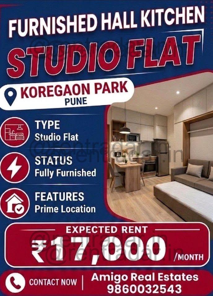 Studio Property For Rent at Koregaon Park