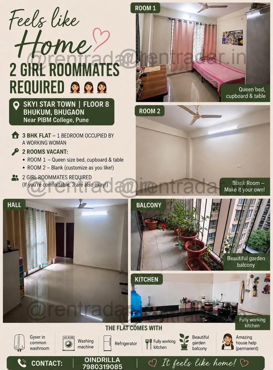 Room in 3 Bhk at Skyi Star Town, Bhukum/bhugaon (skyi Star Town)