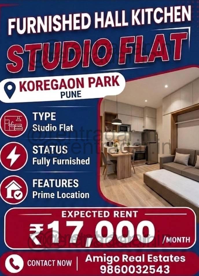 Studio Property For Rent at Koregaon Park